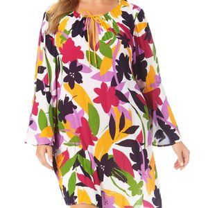 Anne Cole Plus Size Bell Sleeve Drawstring Tunic Coverup Size 22/24